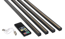 LED-lysskinne til akustikpanel sort 2,4 meter 4-pk.